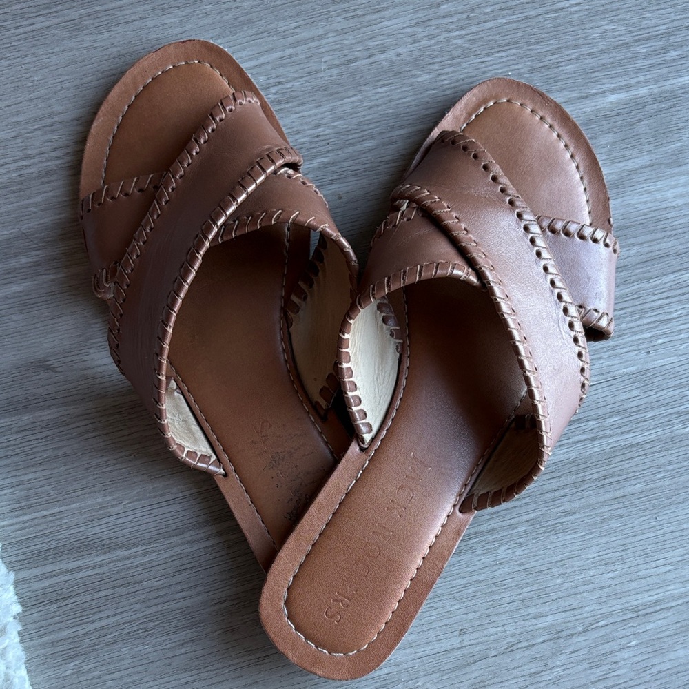 Jack Rogers Leather Slide Sandals